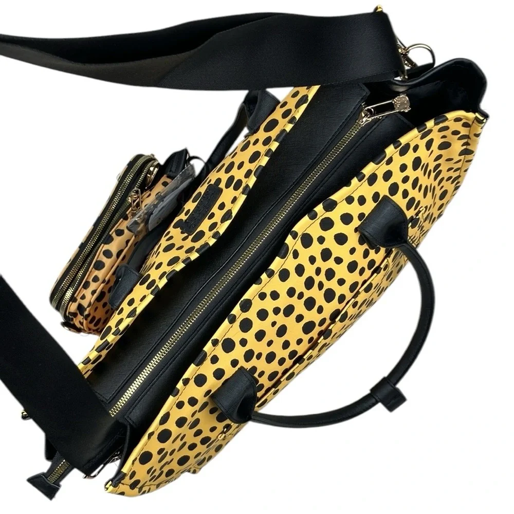 Hello Kitty Cheetah Tote Bag 3 Pc Set Crossbody Purse NWT